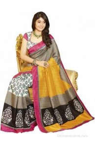 Glory Sarees Floral Print Bhagalpuri Art Silk Sari